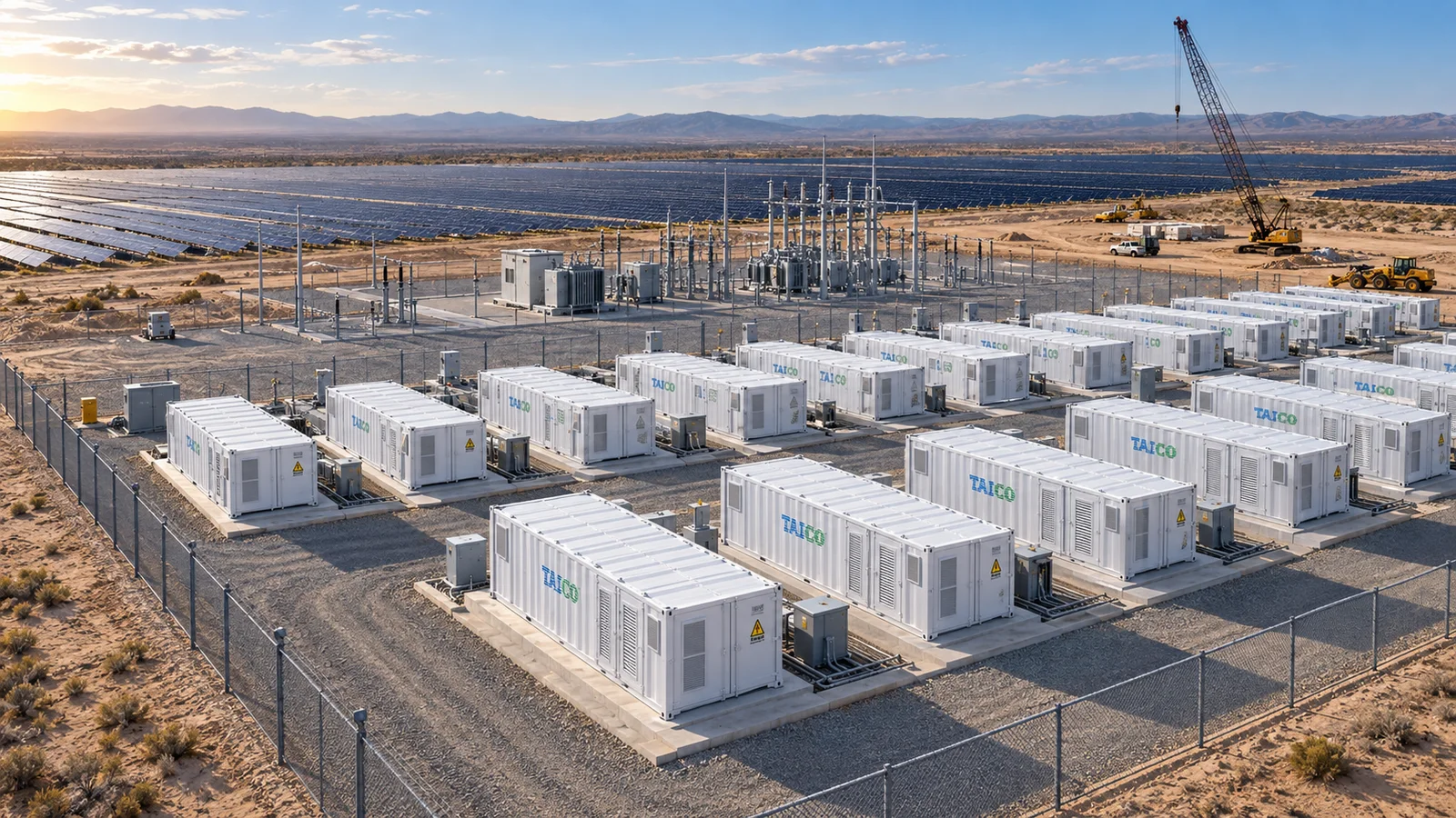 Illustrative aerial view of a utility-scale TKS E-Cube A1500 deployment
