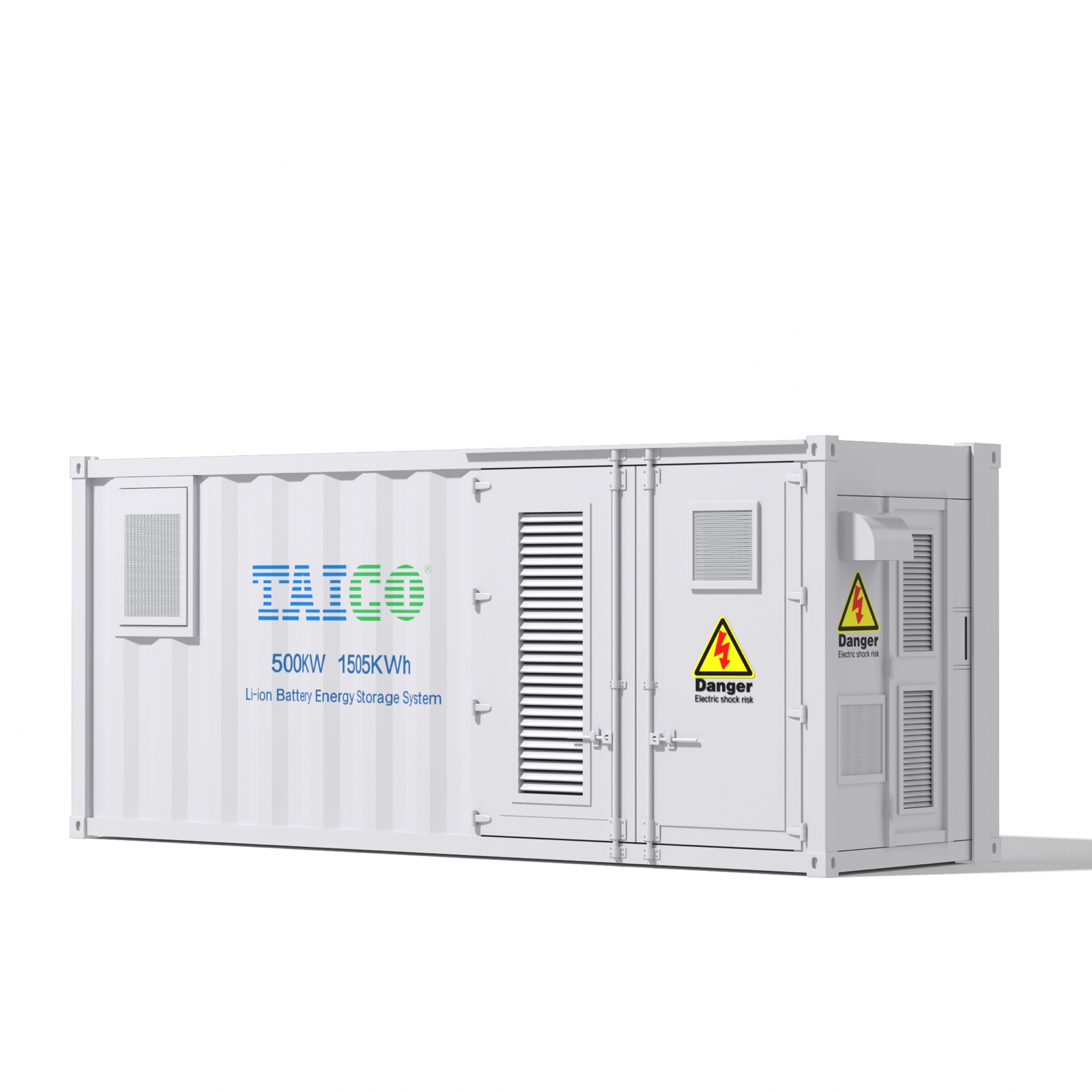 TAICO TKS E-Cube A1500 containerized ESS front-right perspective