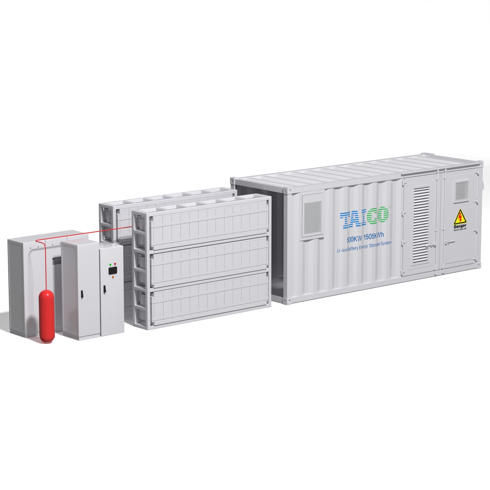 TAICO TKS E-Cube A1500 containerized ESS with system components