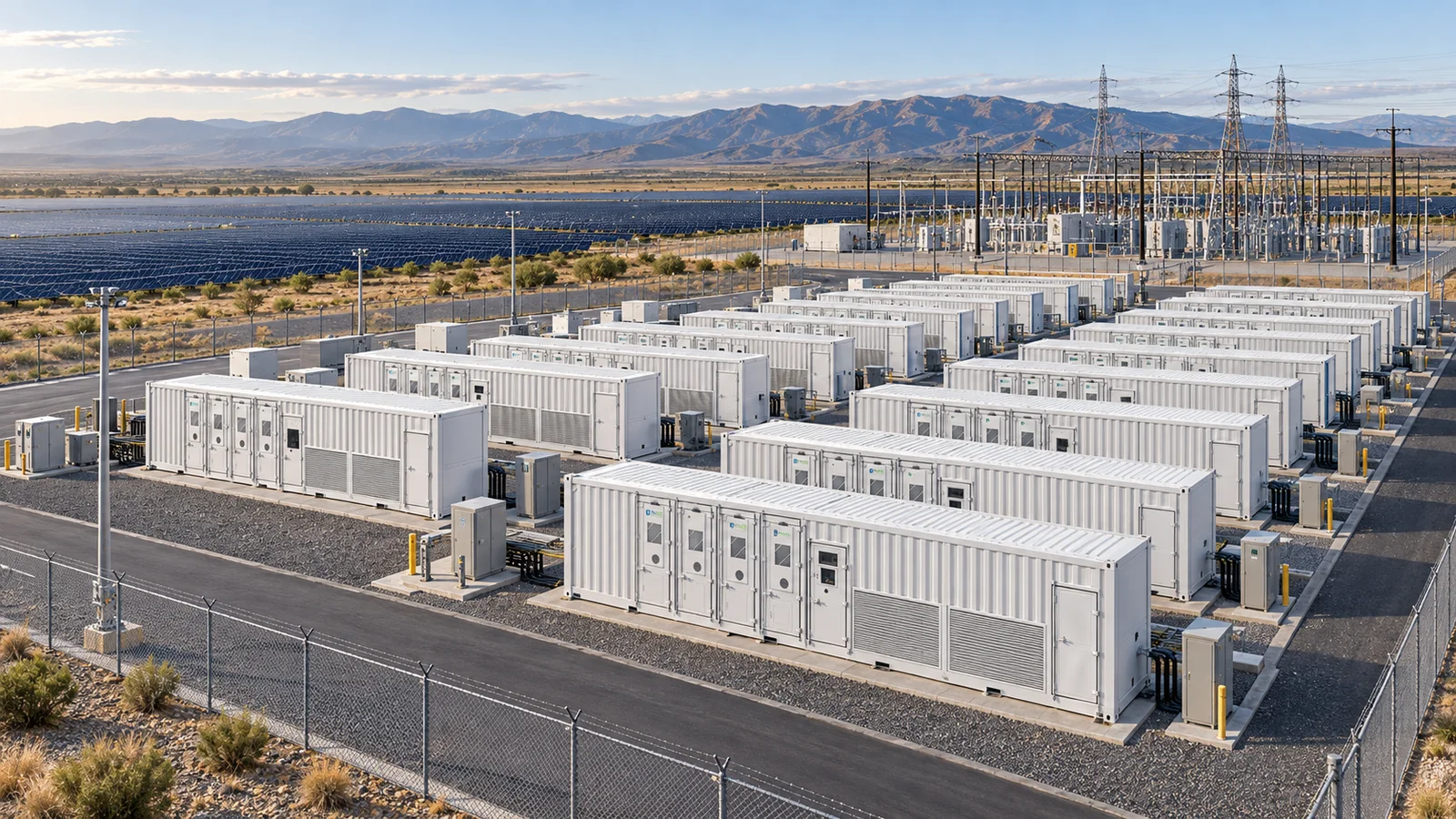 Illustrative aerial view of a utility-scale TKS E-Cube A2000 deployment