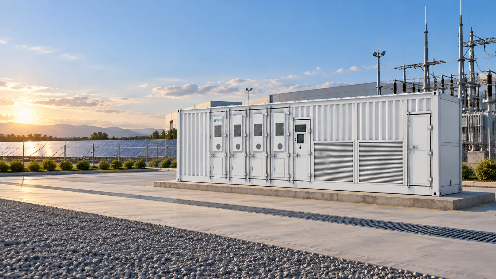 TKS E-Cube A2000 containerized ESS in a large industrial energy facility